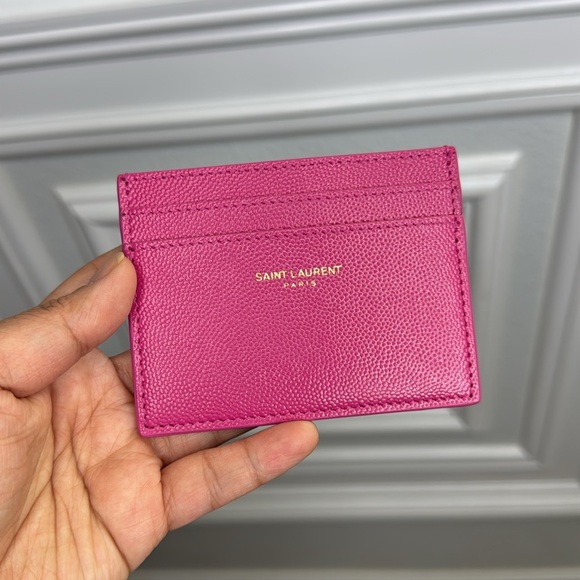 🔥FINAL BEST PRICE 🔥 Saint Laurent Card Case Barbie Pink Caviar Leather - Picture 8 of 10